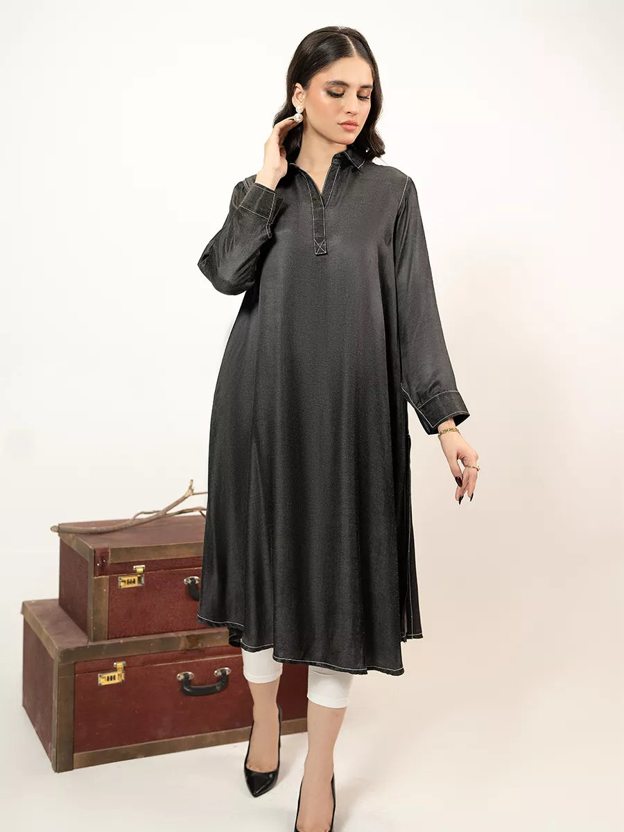 Salitex Women Solids Denim 1 Piece Shirt WP7L1PBE487-B - Winter Collection