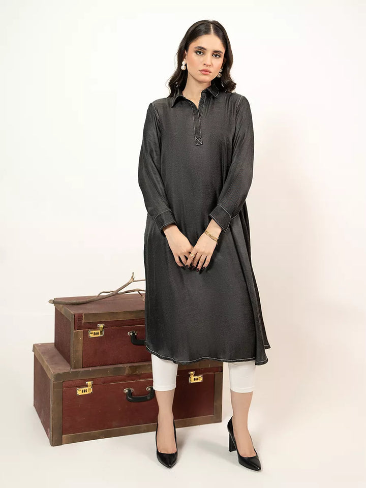 Salitex Women Solids Denim 1 Piece Shirt WP7L1PBE487-B - Winter Collection