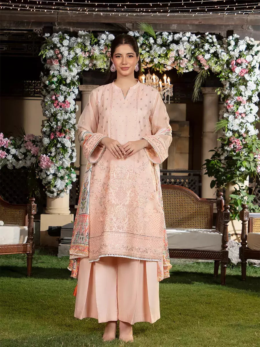 Jashn e Noor by Salitex Unstitched Embroidered 3 Piece Cotton Silk SUNW7JI084 - Summer Collection