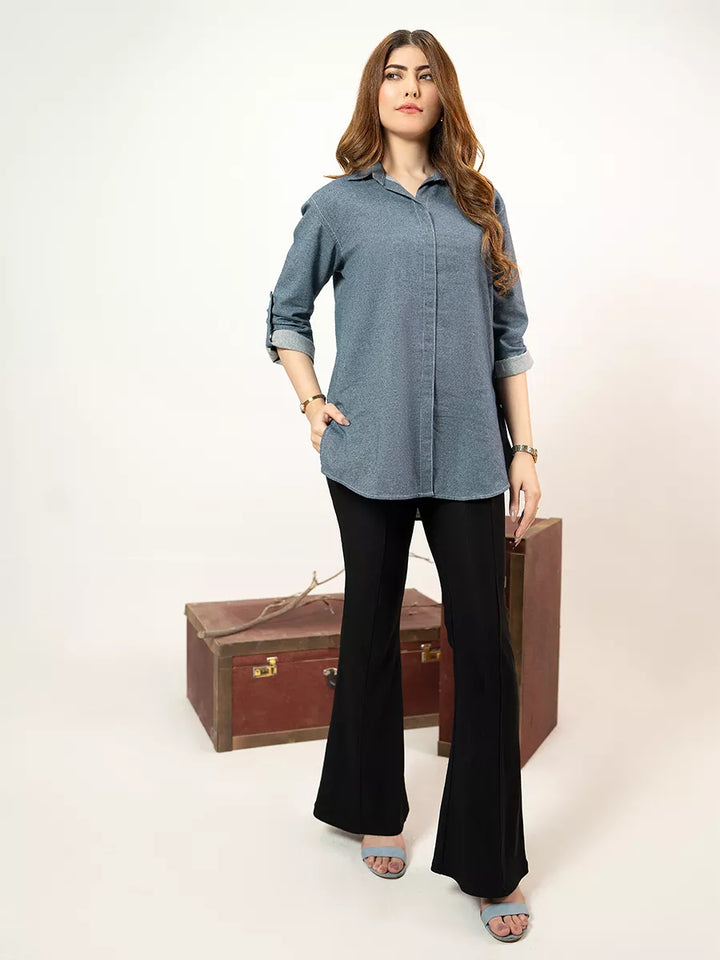 Salitex Women Solids Denim 1 Piece Shirt WP7L1PBE486-B - Winter Collection