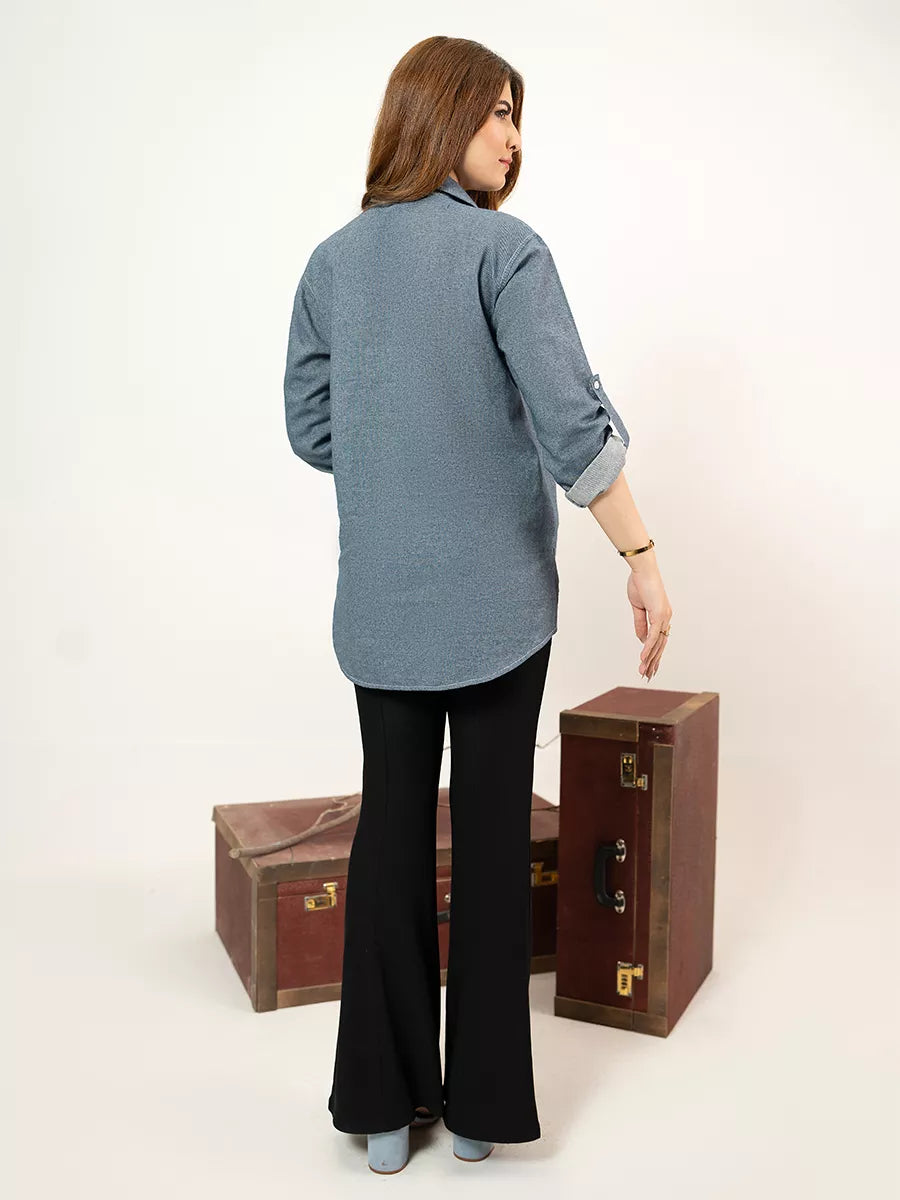 Salitex Women Solids Denim 1 Piece Shirt WP7L1PBE486-B - Winter Collection