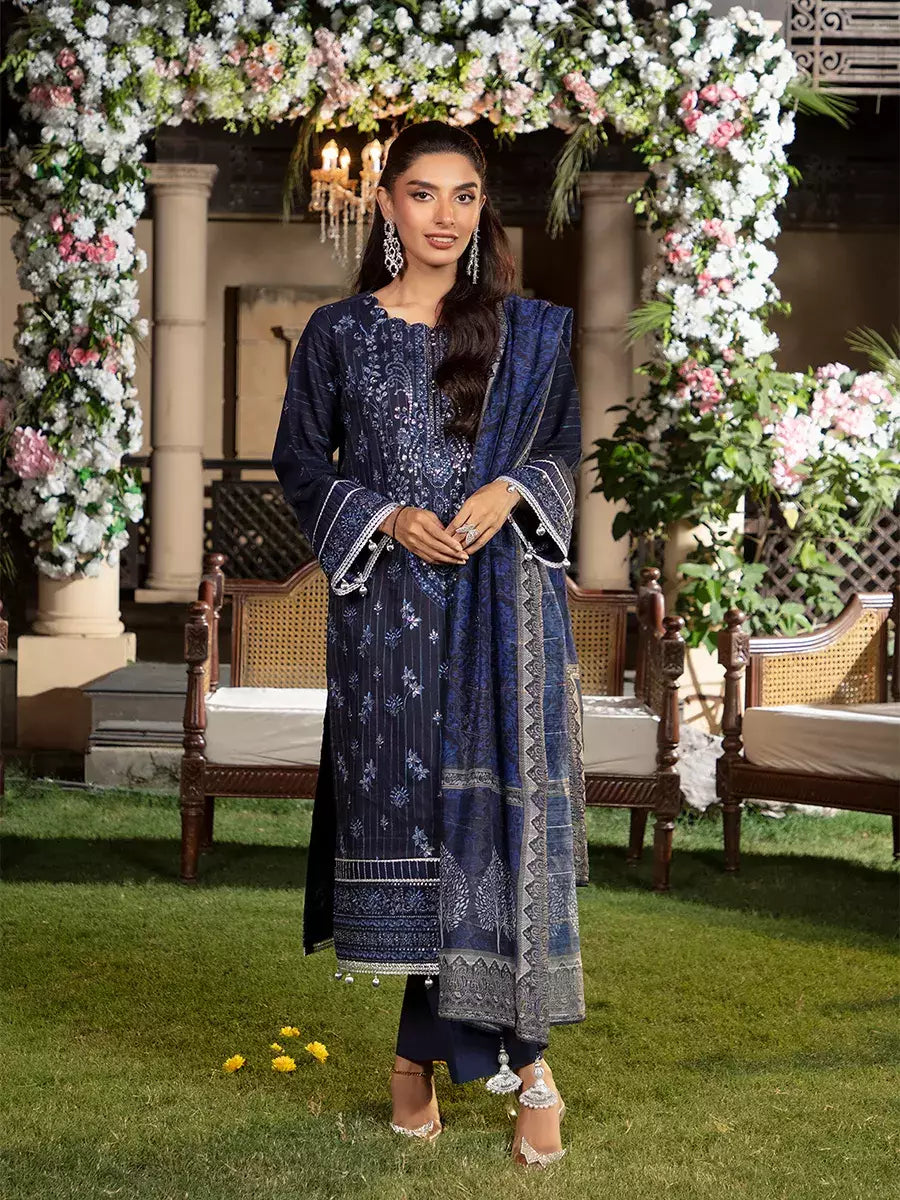 Jashn e Noor by Salitex Unstitched Embroidered 3 Piece Cotton Silk SUNW7JI083 - Summer Collection