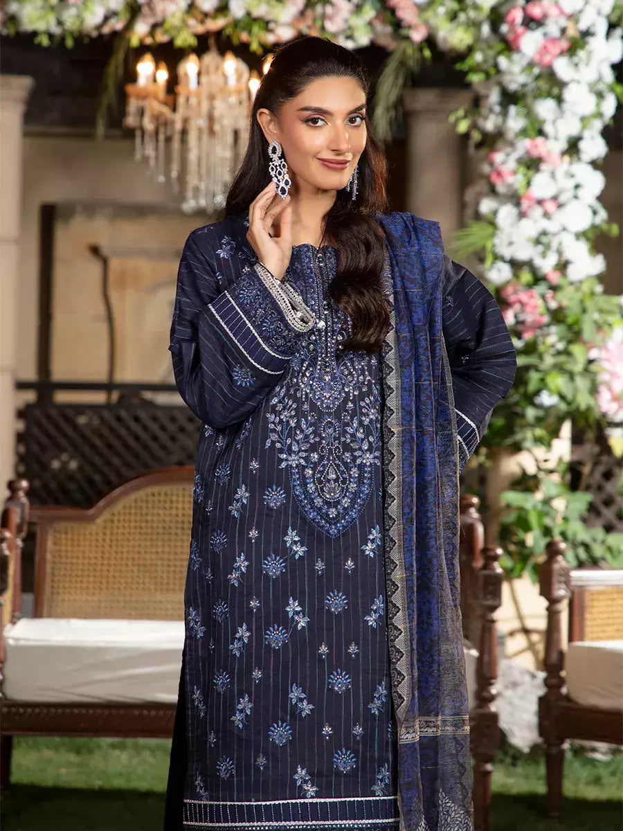 Jashn e Noor by Salitex Unstitched Embroidered 3 Piece Cotton Silk SUNW7JI083 - Summer Collection