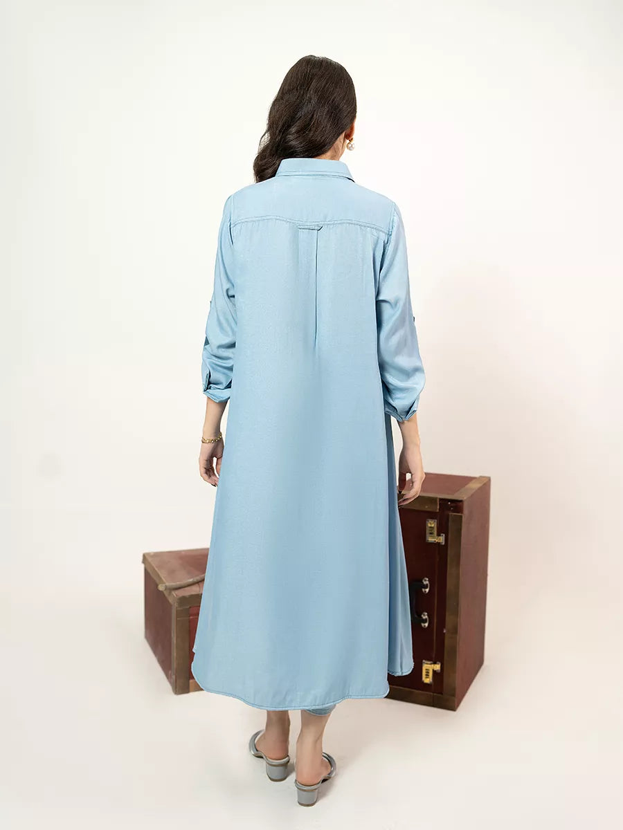 Salitex Women Solids Denim 1 Piece Shirt WP7L1PBE488 - Winter Collection