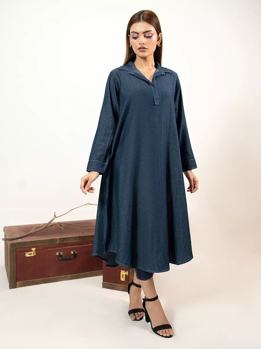 Salitex Women Solids Denim 1 Piece Shirt WP7L1PBE487-A - Winter Collection