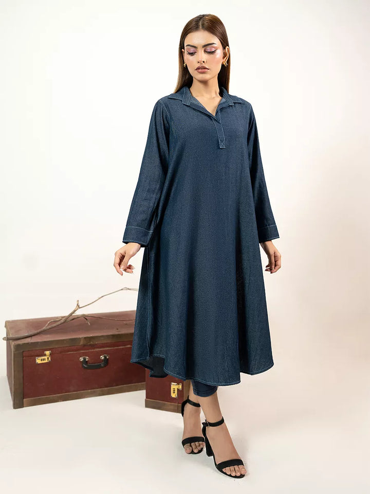 Salitex Women Solids Denim 1 Piece Shirt WP7L1PBE487-A - Winter Collection