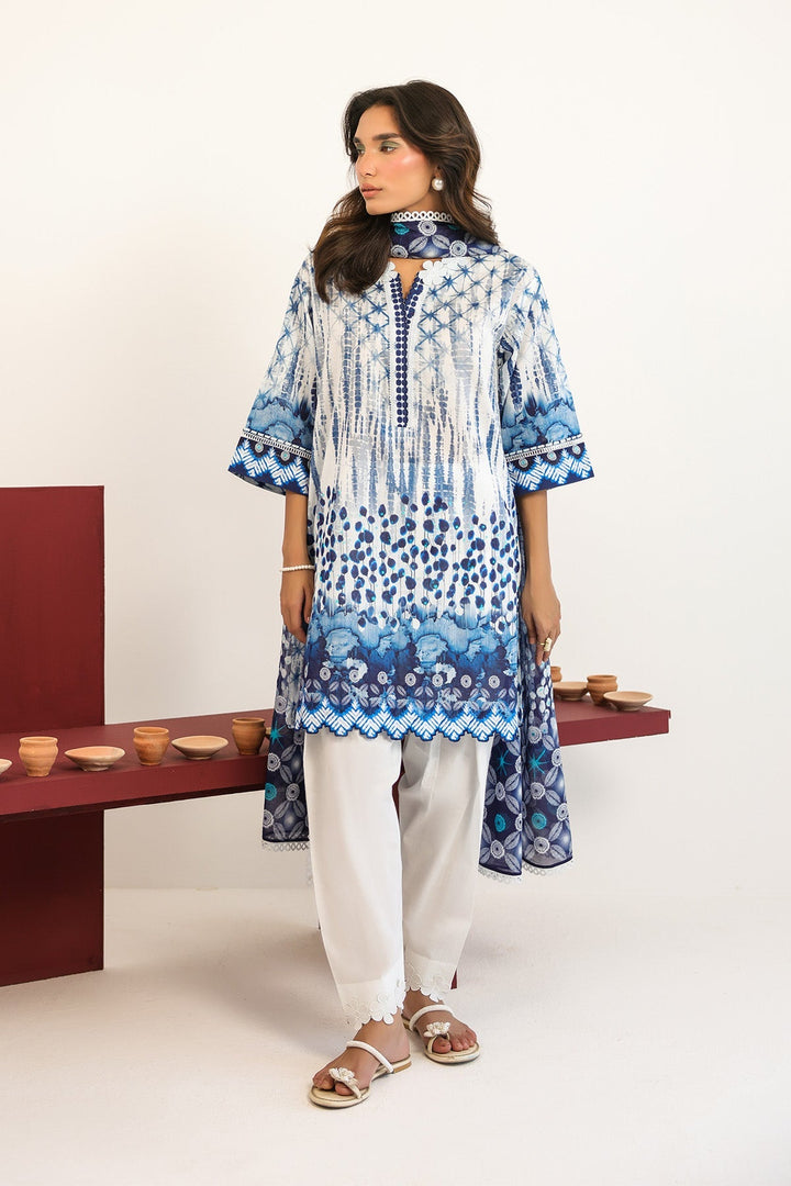 Rhea by Sahar Unstitched Lawn 3 Piece Suit Indigo Lattice - Casual Collection