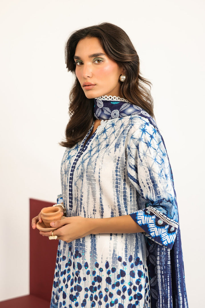 Rhea by Sahar Unstitched Lawn 3 Piece Suit Indigo Lattice - Casual Collection