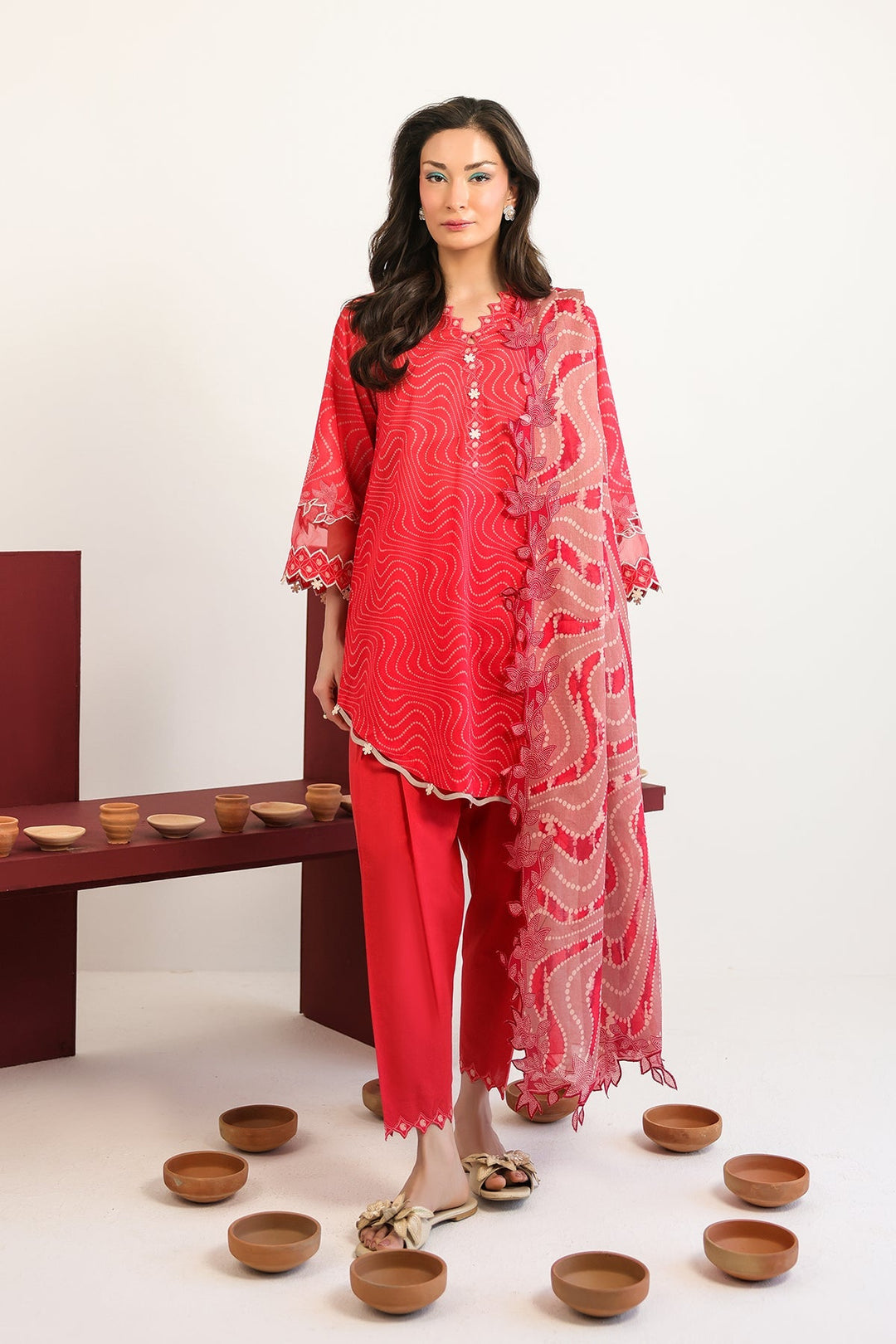 Rhea by Sahar Unstitched Lawn 3 Piece Suit Rouge Heirloom - Casual Collection