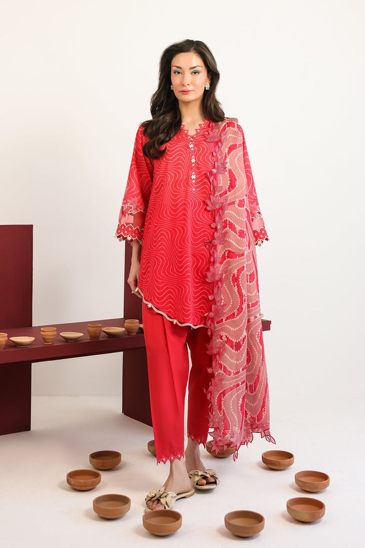 Rhea by Sahar Unstitched Lawn 3 Piece Suit Rouge Heirloom - Casual Collection
