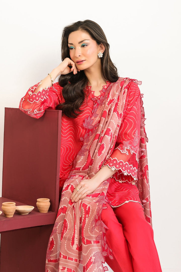 Rhea by Sahar Unstitched Lawn 3 Piece Suit Rouge Heirloom - Casual Collection