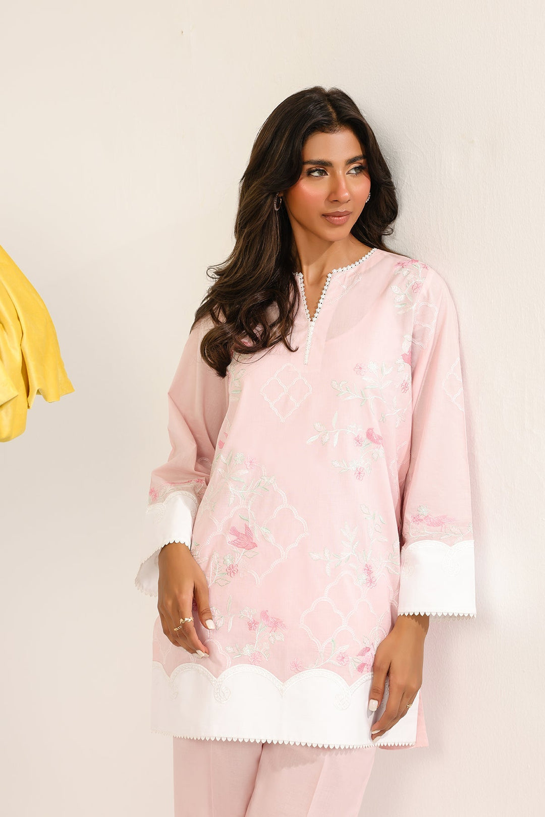 Pret Essentials by Sahar Womens RTW Embroidered Cambric 2 Piece Suit Rosé Jahan - Casual Collection