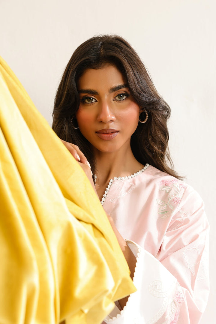 Pret Essentials by Sahar Womens RTW Embroidered Cambric 2 Piece Suit Rosé Jahan - Casual Collection