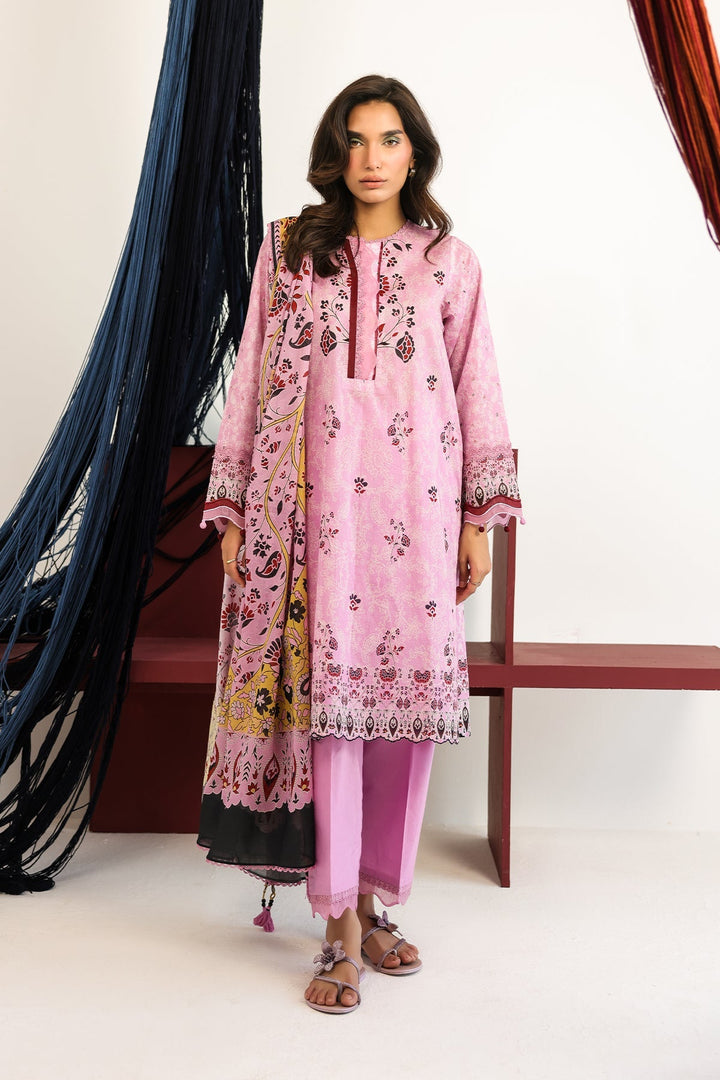Rhea by Sahar Unstitched Lawn 3 Piece Suit Mauve Tapestry - Casual Collection