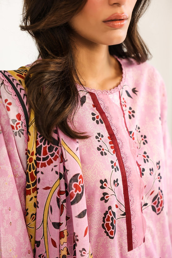 Rhea by Sahar Unstitched Lawn 3 Piece Suit Mauve Tapestry - Casual Collection