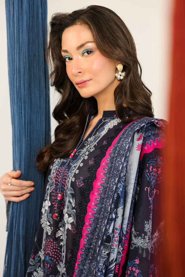 Rhea by Sahar Unstitched Lawn 3 Piece Suit Midnight Fable - Casual Collection