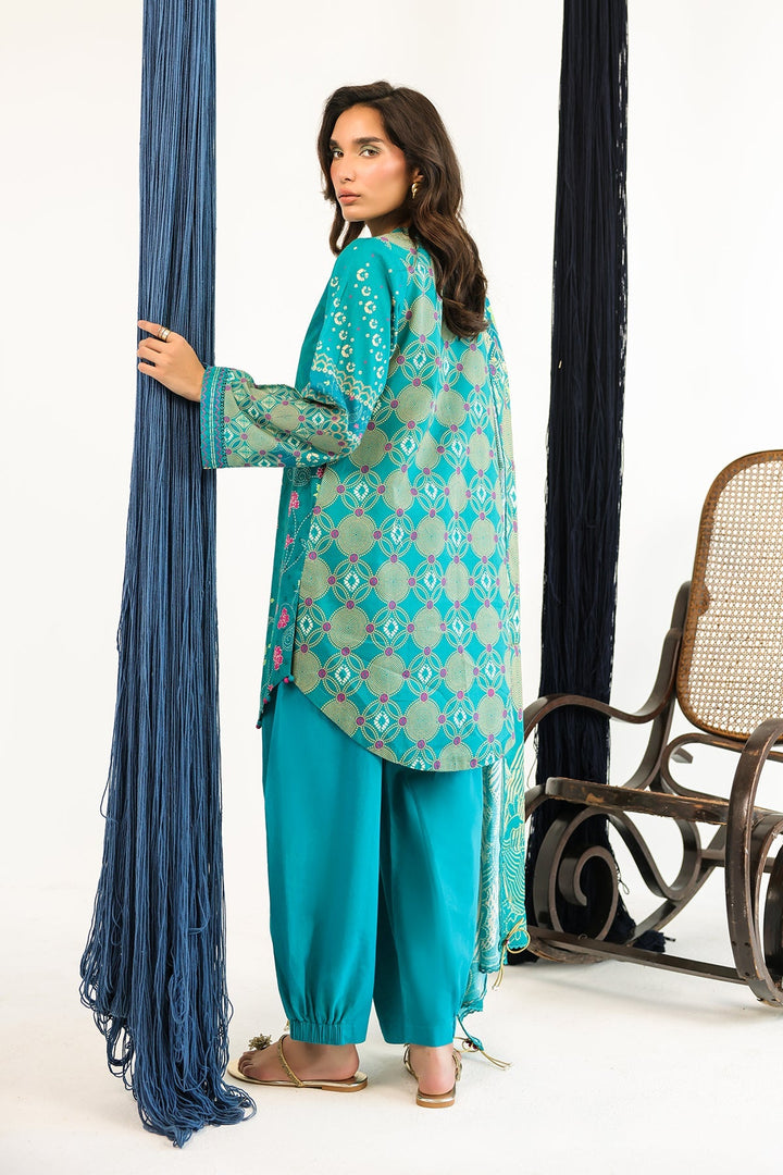 Rhea by Sahar Unstitched Lawn 3 Piece Suit Teal Mirage - Casual Collection