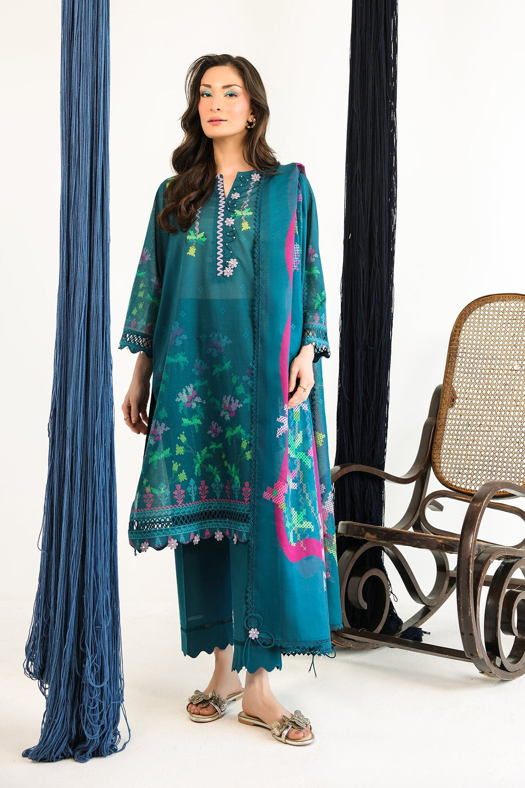Rhea by Sahar Unstitched Lawn 3 Piece Suit Verdant Muse - Casual Collection