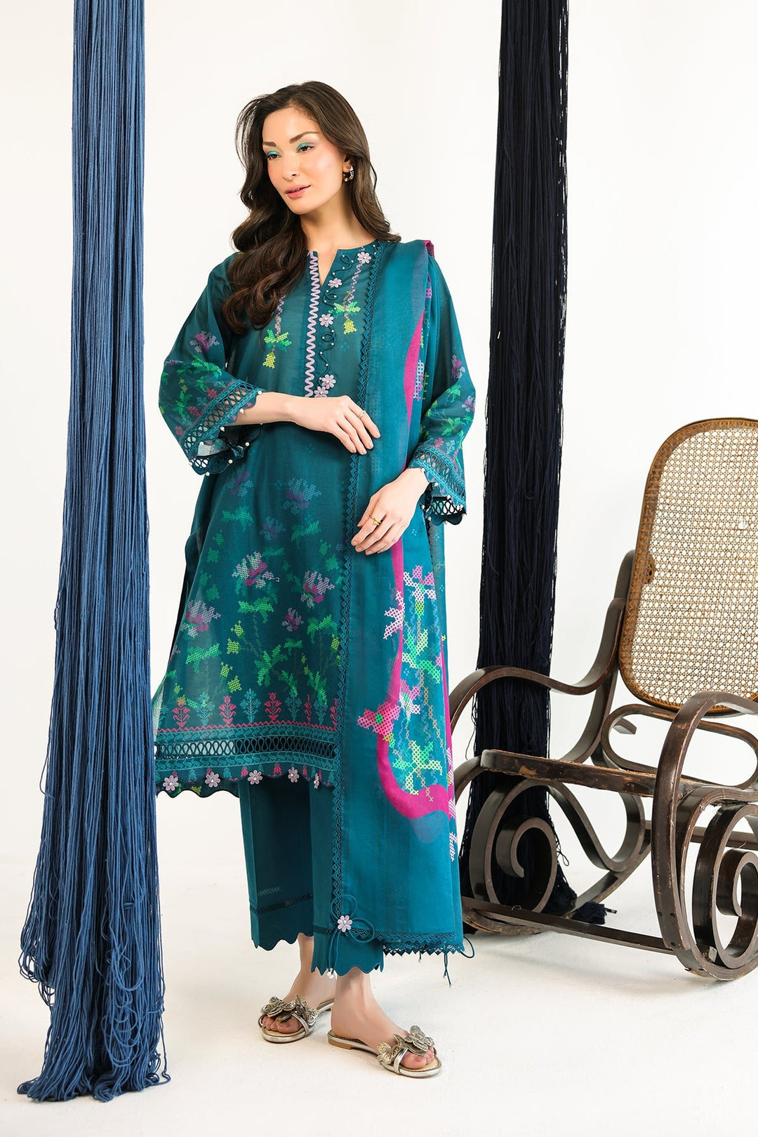 Rhea by Sahar Unstitched Lawn 3 Piece Suit Verdant Muse - Casual Collection