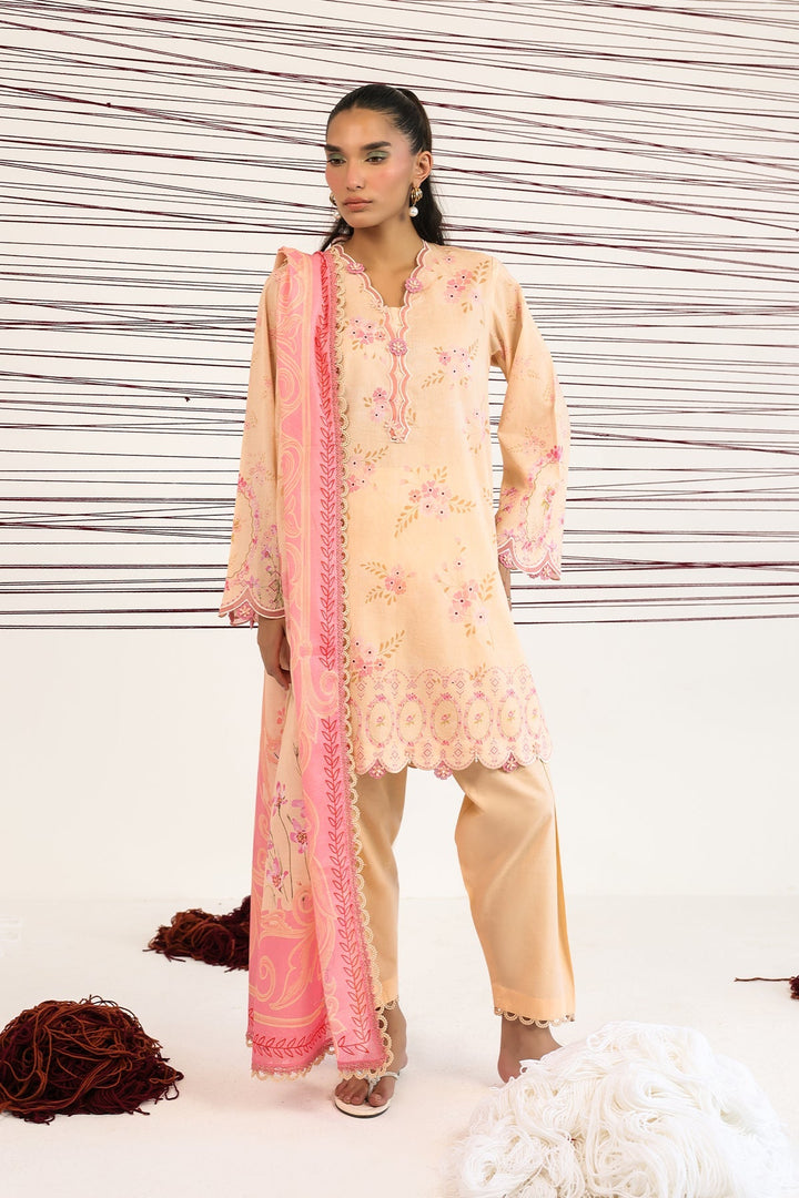Rhea by Sahar Unstitched Lawn 3 Piece Suit Sandstone Bloom - Casual Collection