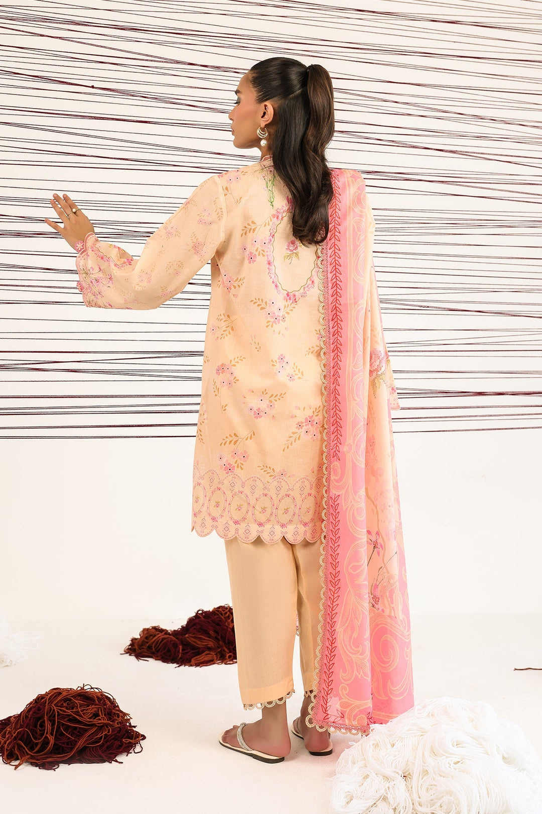 Rhea by Sahar Unstitched Lawn 3 Piece Suit Sandstone Bloom - Casual Collection