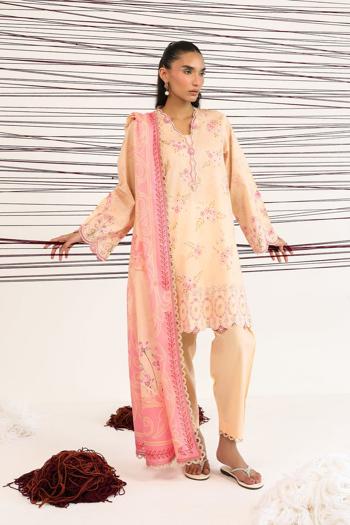 Rhea by Sahar Unstitched Lawn 3 Piece Suit Sandstone Bloom - Casual Collection
