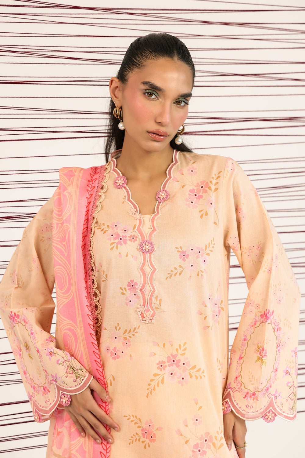Rhea by Sahar Unstitched Lawn 3 Piece Suit Sandstone Bloom - Casual Collection