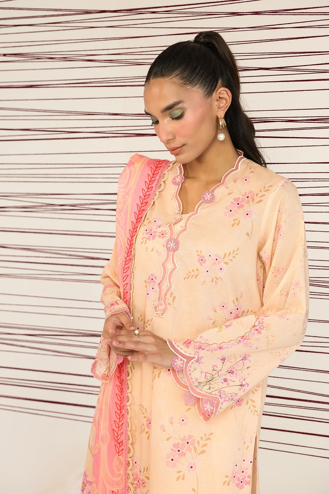 Rhea by Sahar Unstitched Lawn 3 Piece Suit Sandstone Bloom - Casual Collection