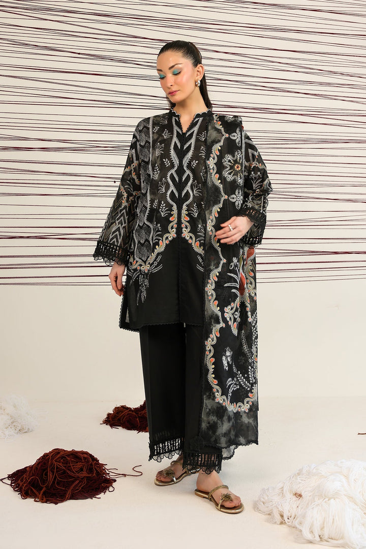 Rhea by Sahar Unstitched Lawn 3 Piece Suit Noir Heritage - Casual Collection