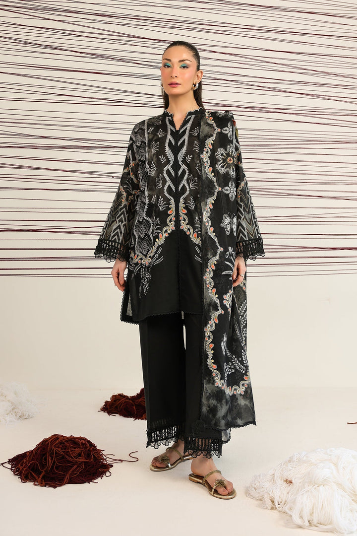 Rhea by Sahar Unstitched Lawn 3 Piece Suit Noir Heritage - Casual Collection