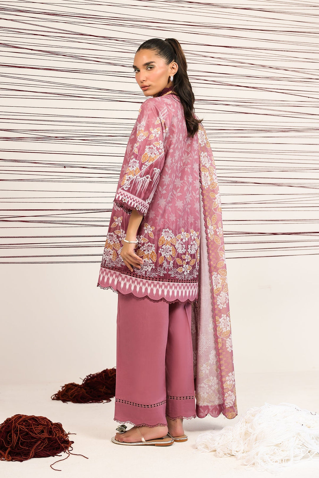 Rhea by Sahar Unstitched Lawn 3 Piece Suit Rose Filigree - Casual Collection