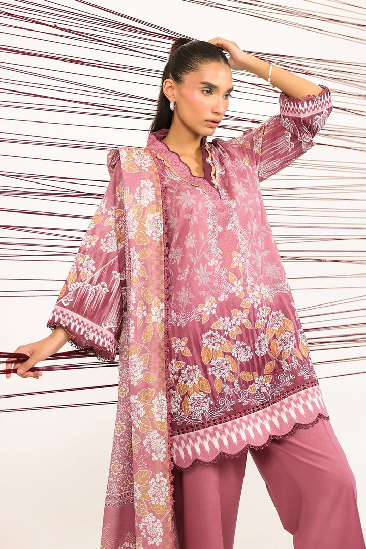Rhea by Sahar Unstitched Lawn 3 Piece Suit Rose Filigree - Casual Collection