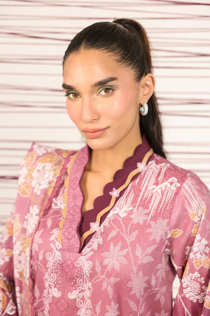 Rhea by Sahar Unstitched Lawn 3 Piece Suit Rose Filigree - Casual Collection
