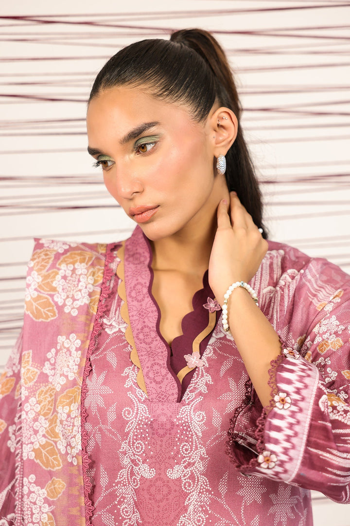 Rhea by Sahar Unstitched Lawn 3 Piece Suit Rose Filigree - Casual Collection