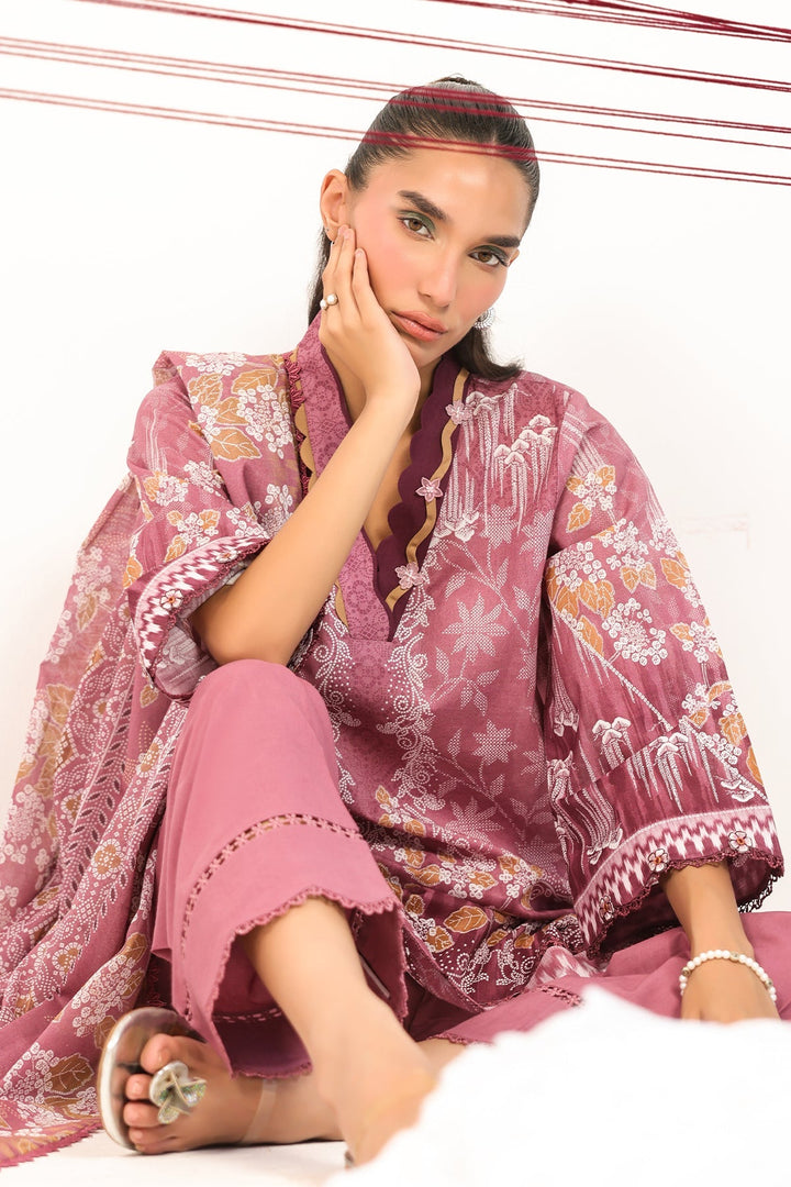 Rhea by Sahar Unstitched Lawn 3 Piece Suit Rose Filigree - Casual Collection