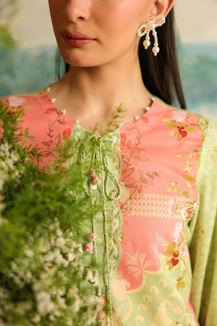 Rhea by Sahar Unstitched Lawn 2 Piece Suit Olive Blush - Casual Collection