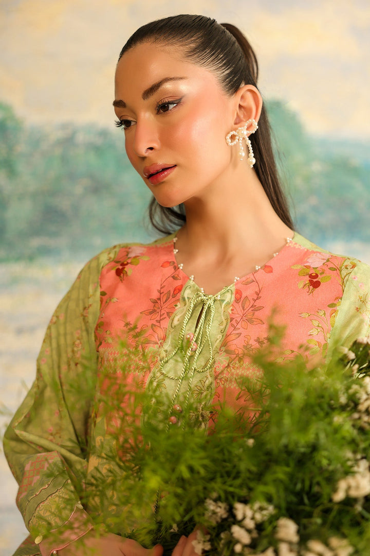 Rhea by Sahar Unstitched Lawn 2 Piece Suit Olive Blush - Casual Collection