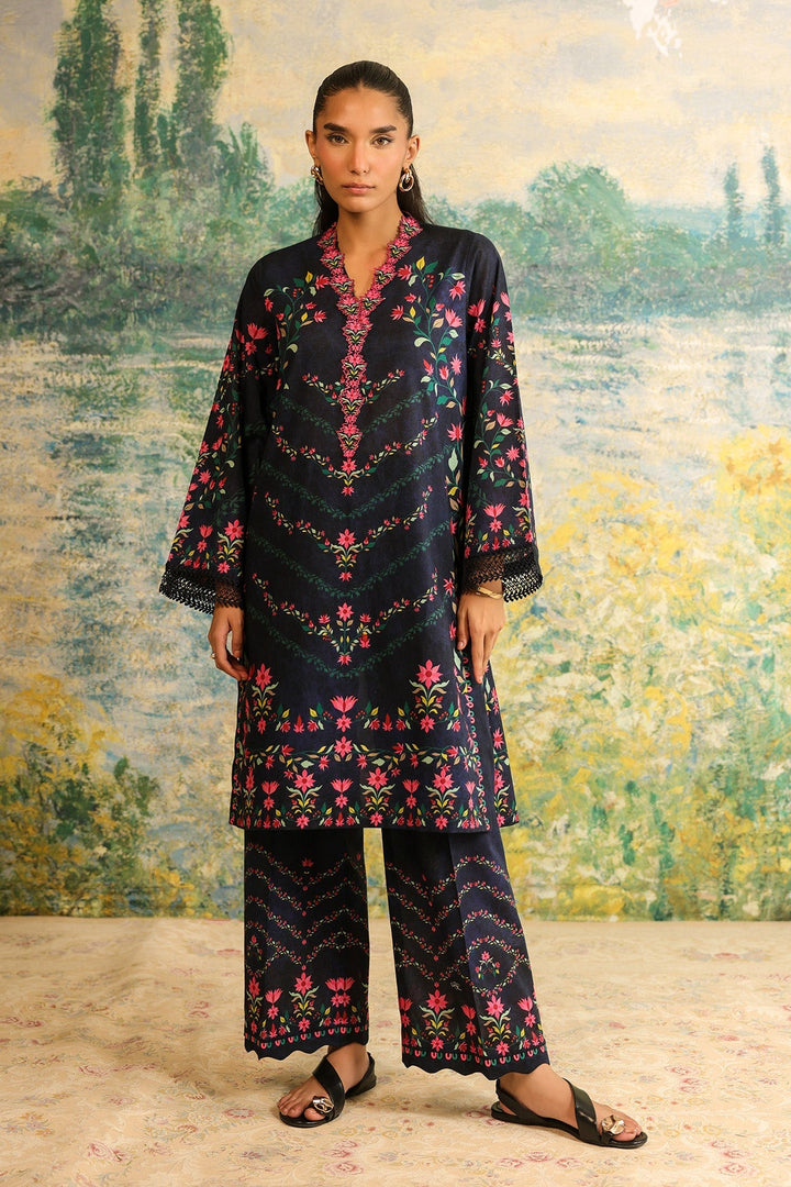 Rhea by Sahar Unstitched Lawn 2 Piece Suit Midnight Garden - Casual Collection