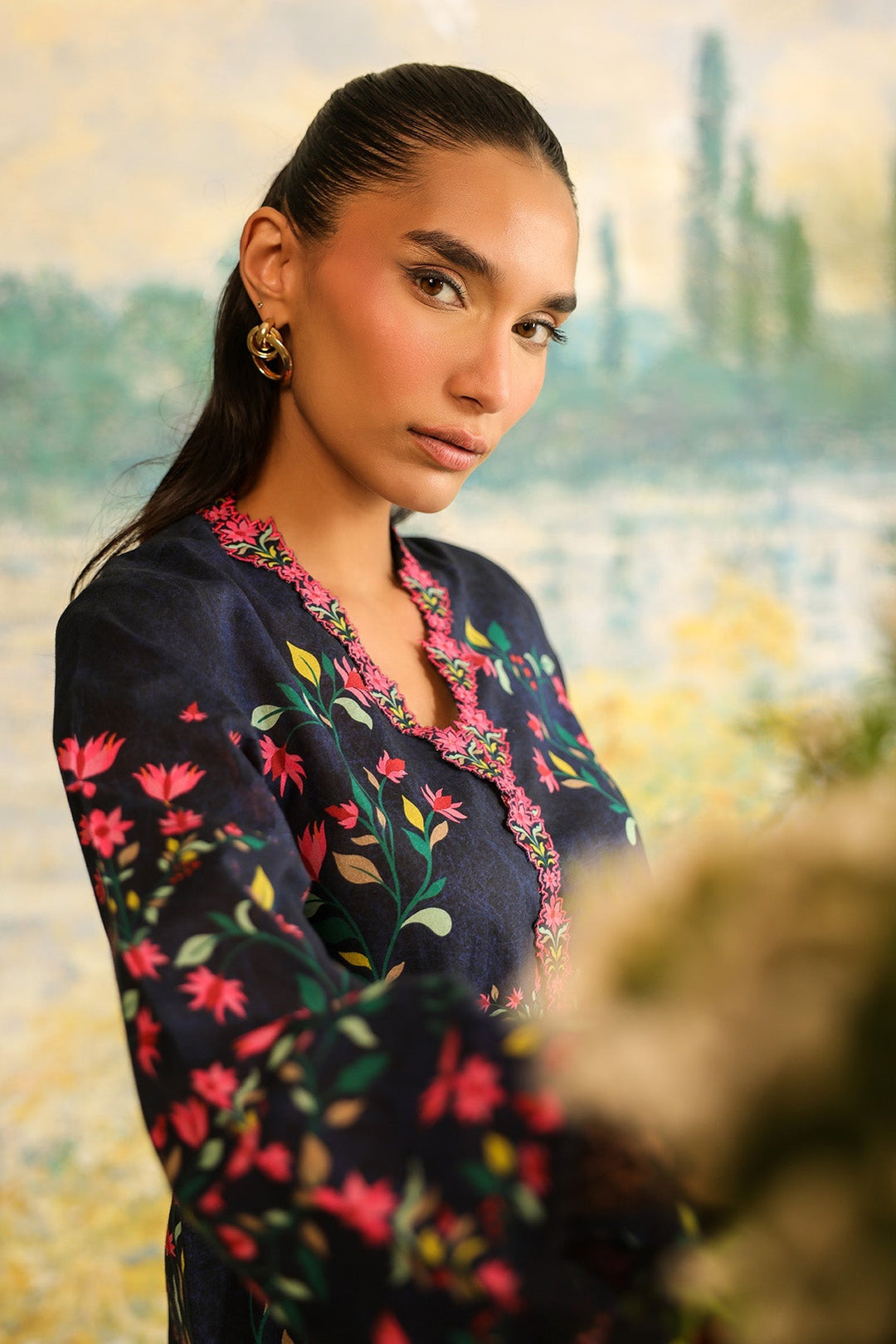Rhea by Sahar Unstitched Lawn 2 Piece Suit Midnight Garden - Casual Collection