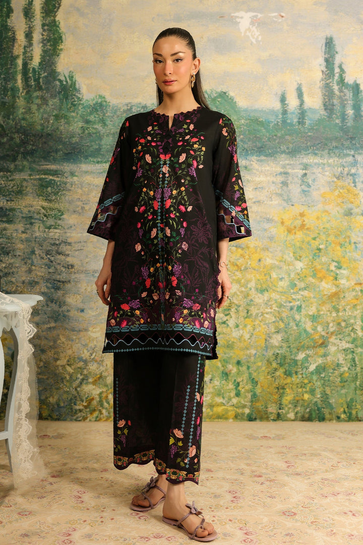 Rhea by Sahar Unstitched Lawn 2 Piece Suit Noir Botanica - Casual Collection