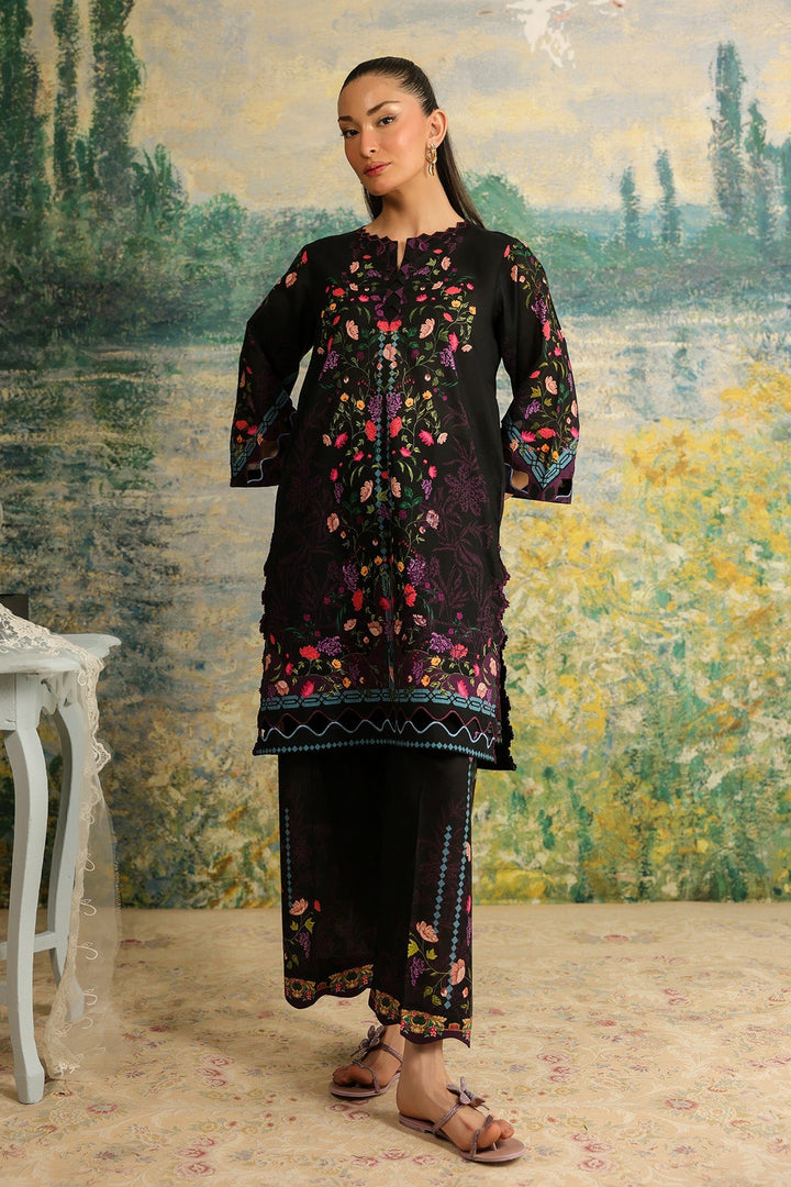 Rhea by Sahar Unstitched Lawn 2 Piece Suit Noir Botanica - Casual Collection