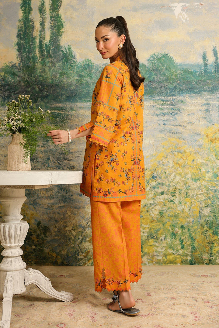 Rhea by Sahar Unstitched Lawn 2 Piece Suit Saffron Bloom - Casual Collection