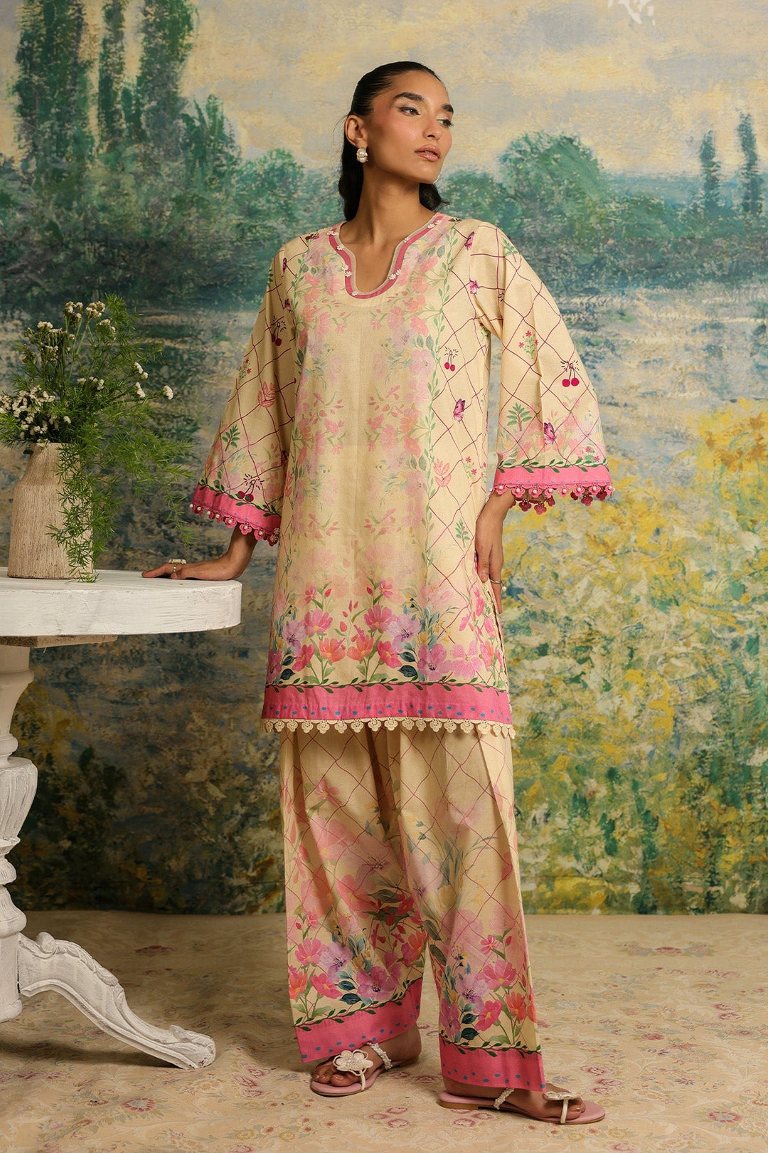 Rhea by Sahar Unstitched Lawn 2 Piece Suit Petal Tapestry - Casual Collection