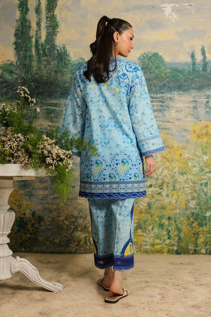 Rhea by Sahar Unstitched Lawn 2 Piece Suit Blue Mosaic - Casual Collection