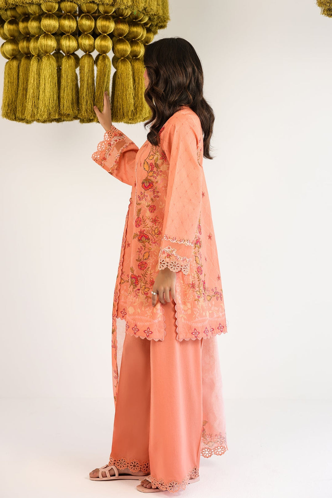 Rhea by Sahar Unstitched Lawn 3 Piece Suit Apricot Whisper - Casual Collection