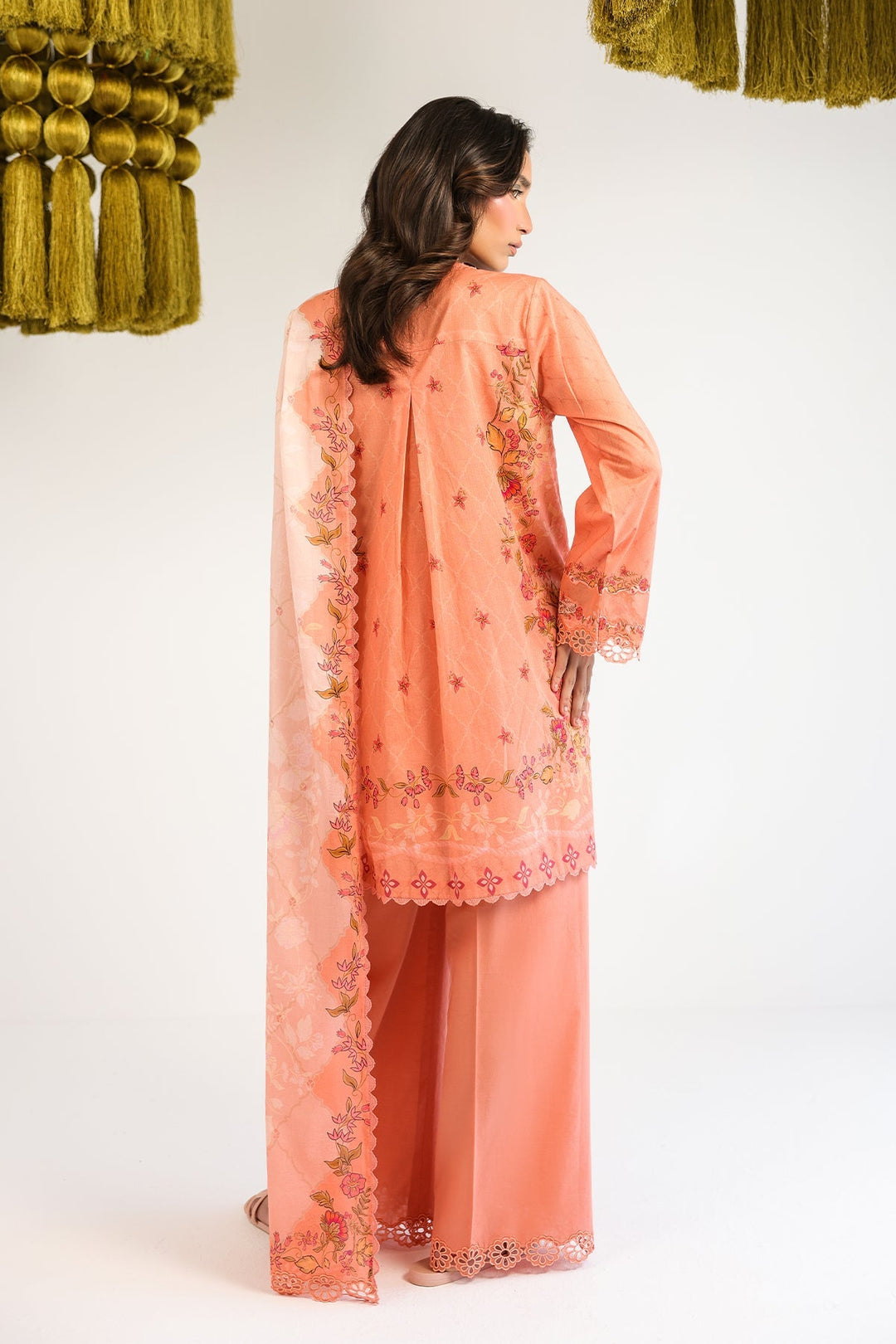 Rhea by Sahar Unstitched Lawn 3 Piece Suit Apricot Whisper - Casual Collection