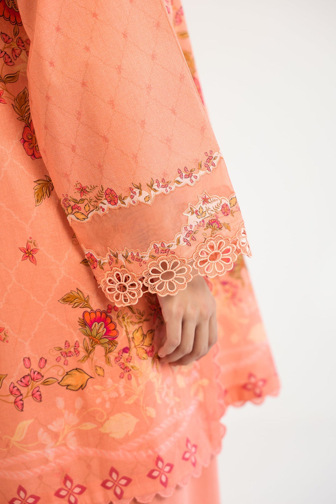 Rhea by Sahar Unstitched Lawn 3 Piece Suit Apricot Whisper - Casual Collection