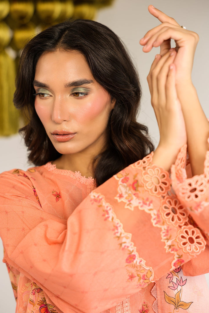 Rhea by Sahar Unstitched Lawn 3 Piece Suit Apricot Whisper - Casual Collection