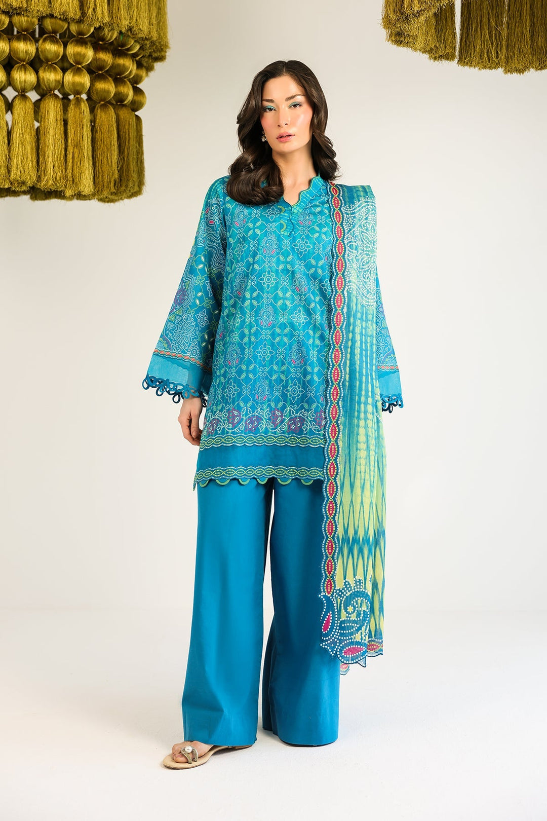 Rhea by Sahar Unstitched Lawn 3 Piece Suit Emerald Echo - Casual Collection