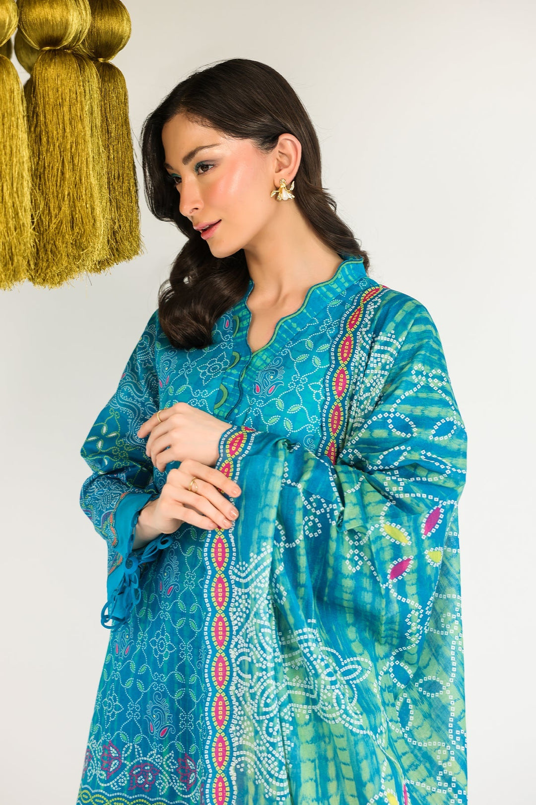 Rhea by Sahar Unstitched Lawn 3 Piece Suit Emerald Echo - Casual Collection